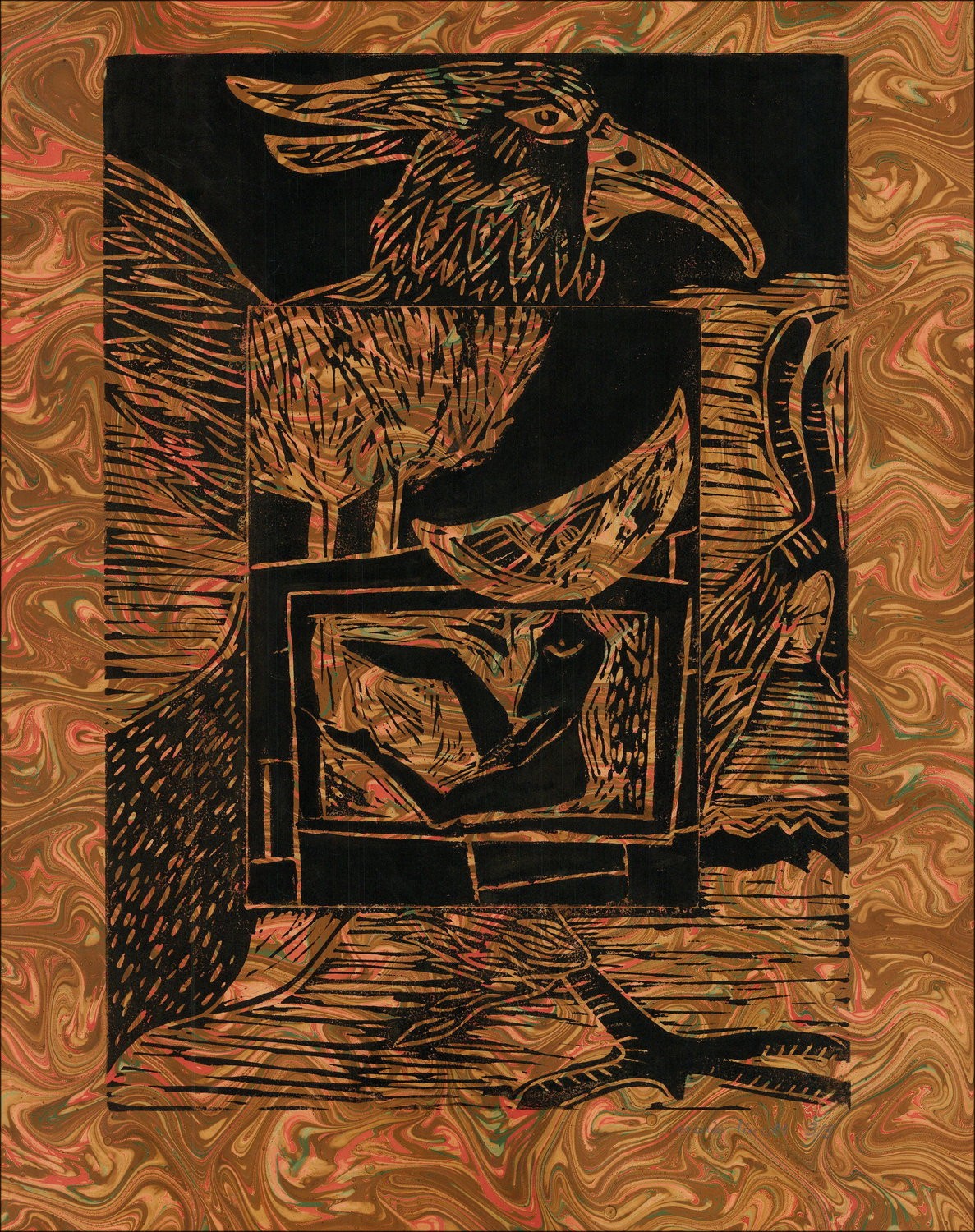 De duizend en één nacht door Mary. Lino M - Gravure 50x40cm