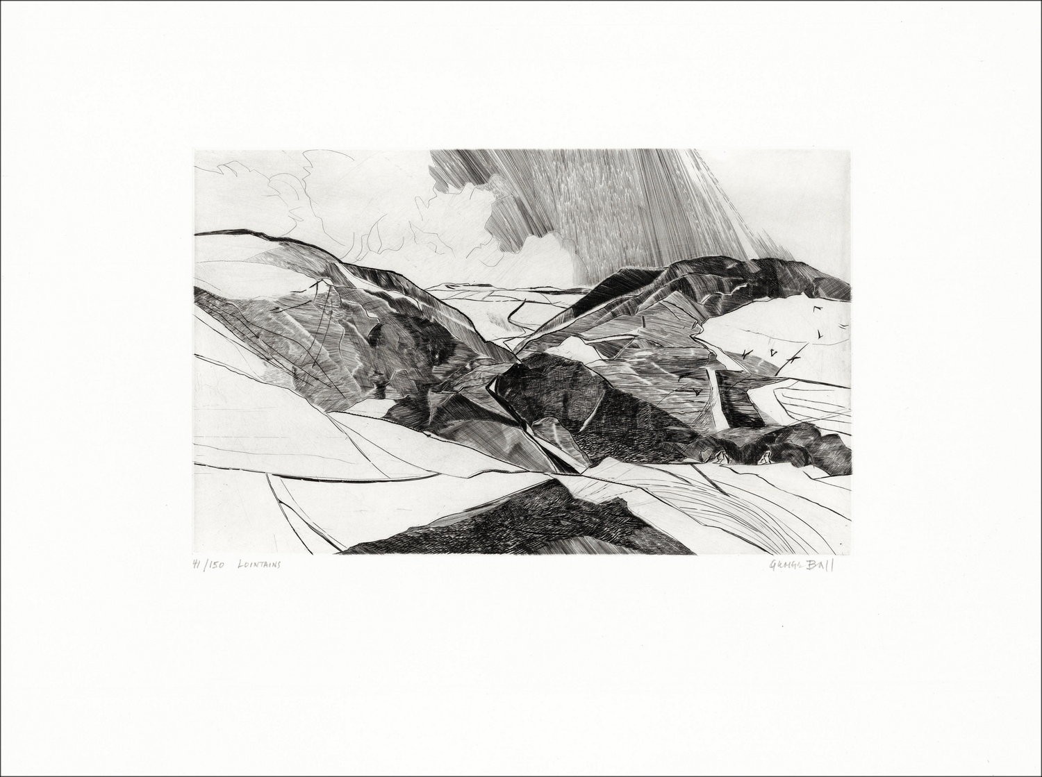 "Lointains" par George Ball - Gravure Originale Signée