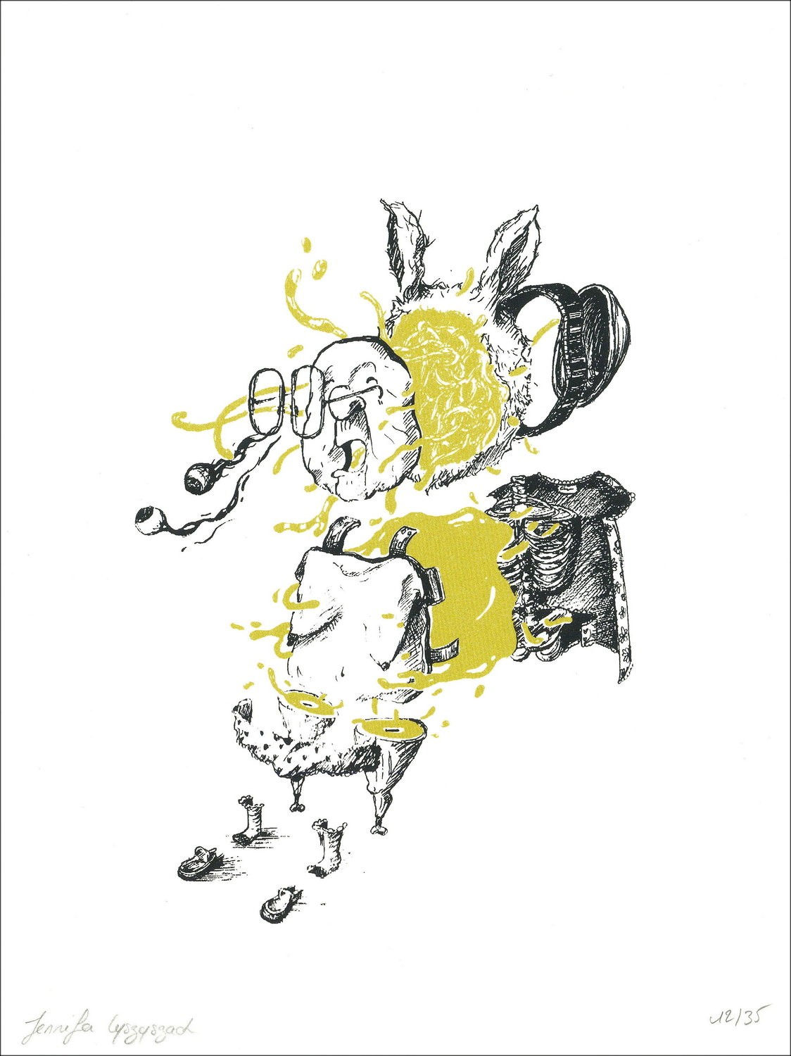 OH Granny - 'Granny Bunny' 35x24cm | Schermo originale firmato