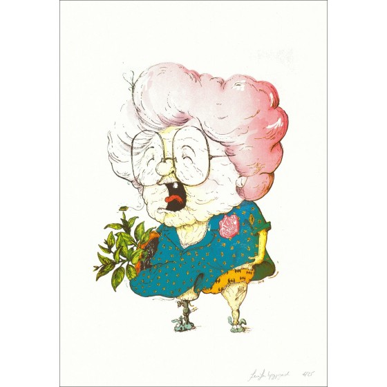 Oh Oh Oma - 'kir Royal Club' 50x35cm | Signierter ursprünglicher Siebdruck