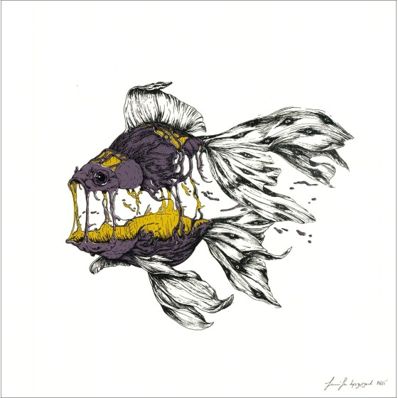 Oh Oh Oma - 'Fisch' Original-Siebdruck | 50x50 cm am Ufer