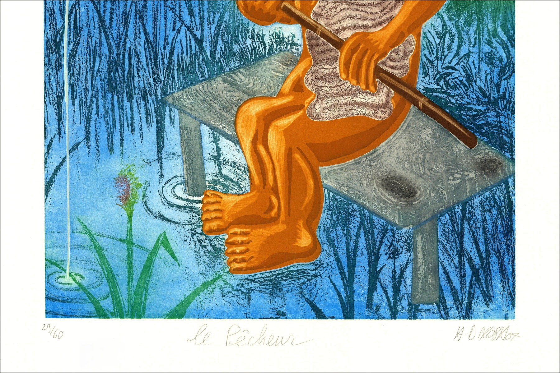Hervé di Rosa - 'The Fisherman' 2007 | Incisione originale 122x86cm