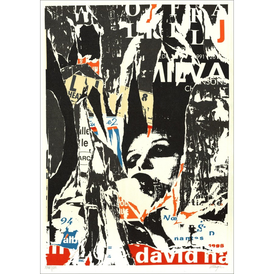 Jacques Villeglé - Litografia originale "Opera" 63x45cm - 1994