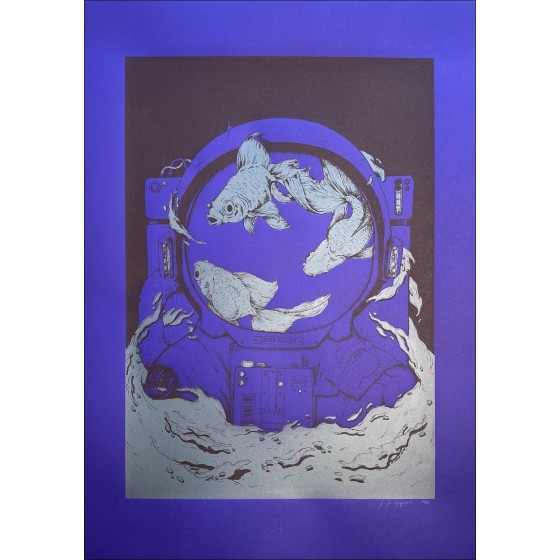 Oh oma - 'Astro Blue' Original Silkscreen | 70x50cm