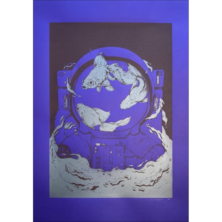 Oh oma - 'Astro Blue' Original Silkscreen | 70x50cm