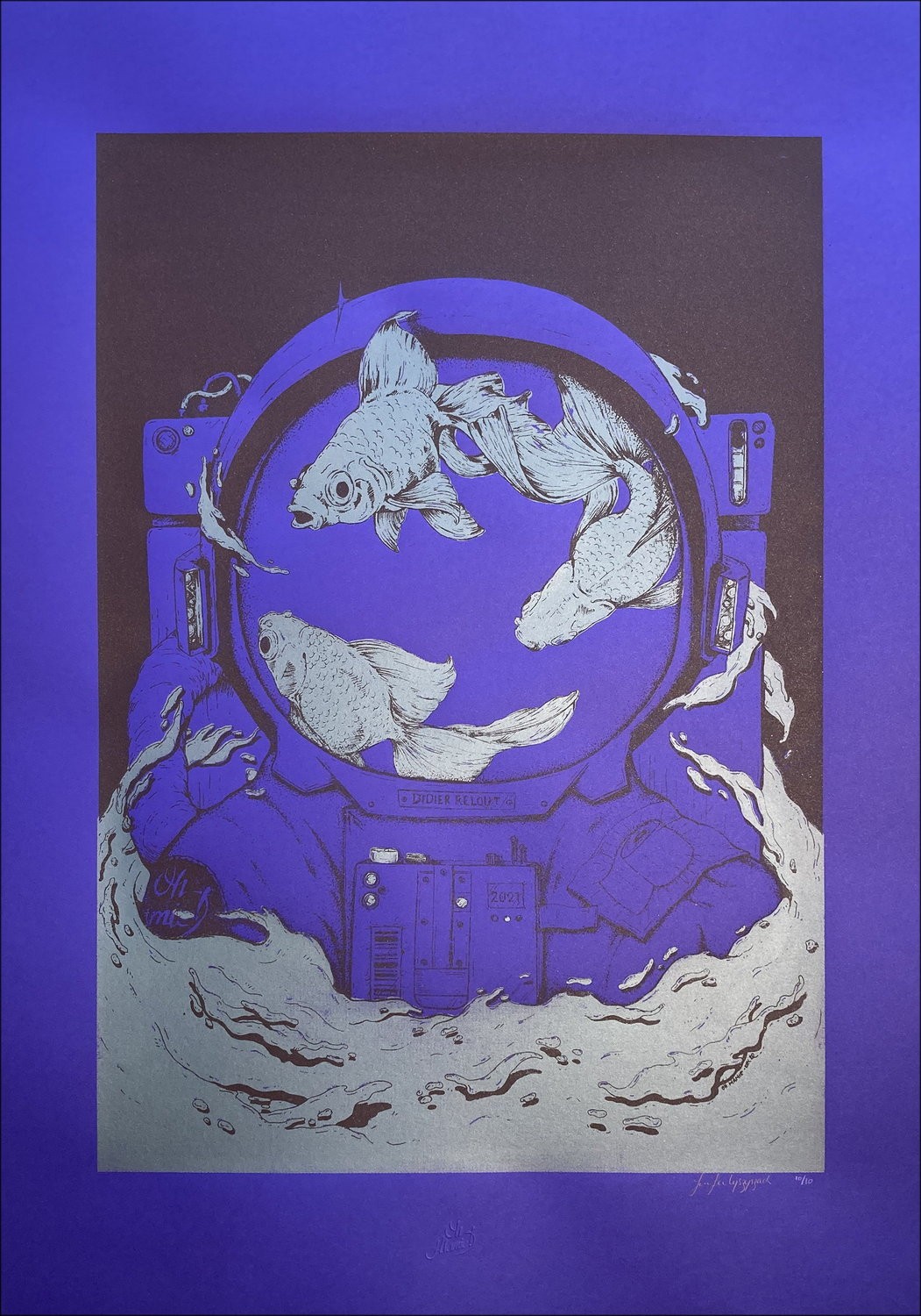 OH Granny - "Astro Blue" Silkscreen originale | 70x50cm