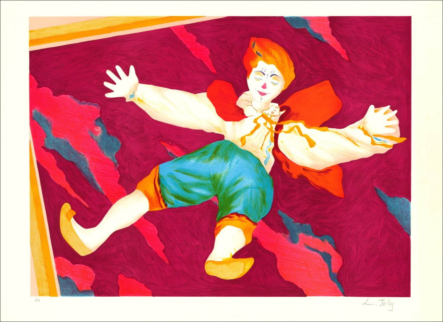 The Clown: Original Lithograph, 55x75cm |Signed by the Artist