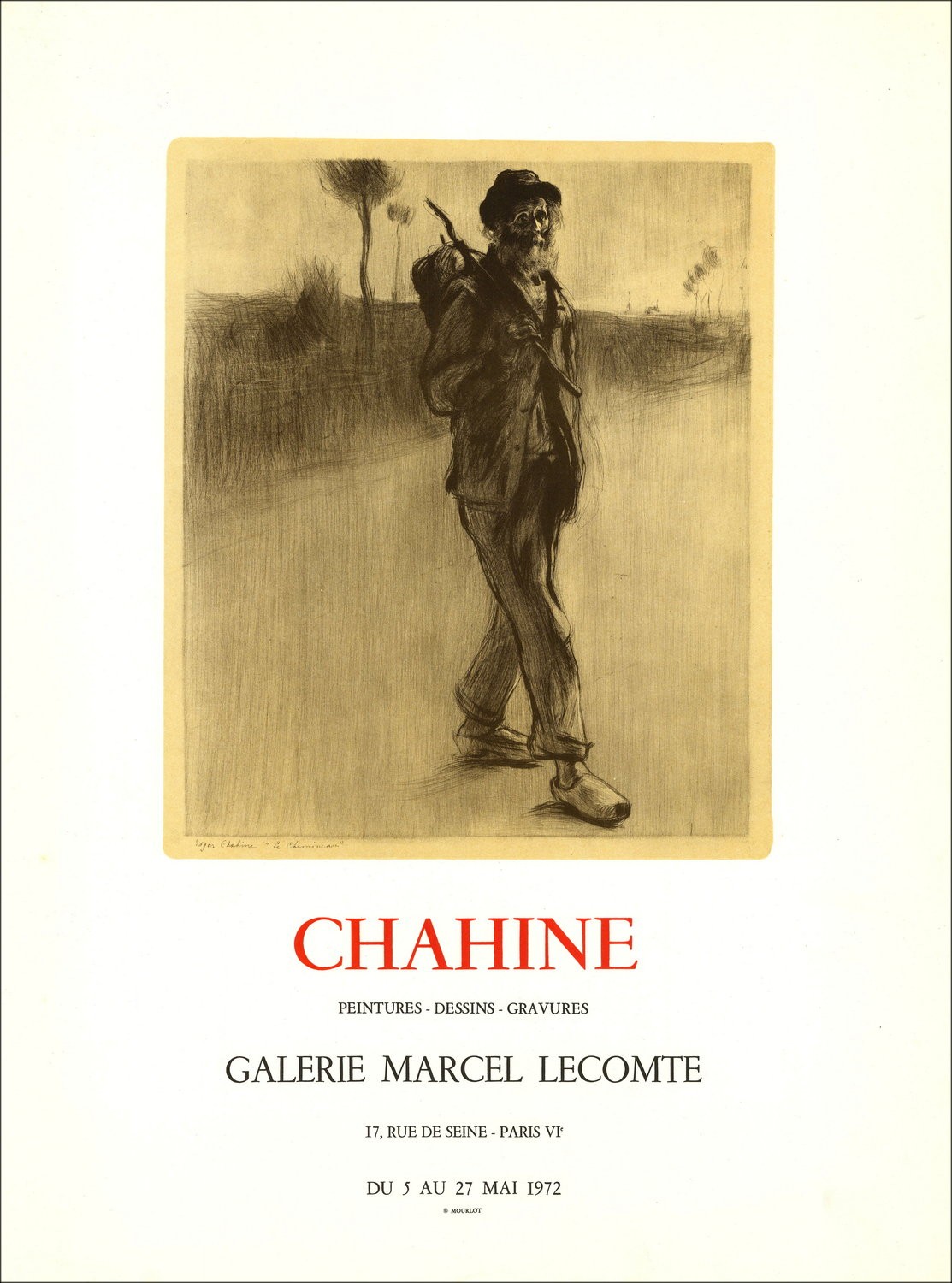Edgar Chahine: Ausstellung Marcel Lecomte, Lithographie Mourlot, 1972