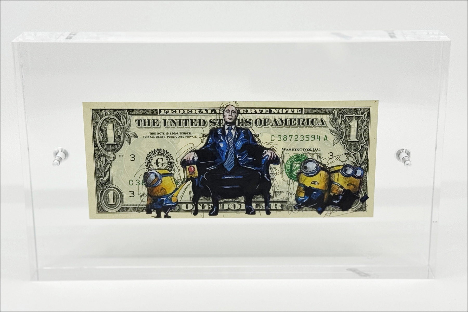 ➦ Minions und Bombe | PAZBLANDINA | Originalzeichnung auf Dollar