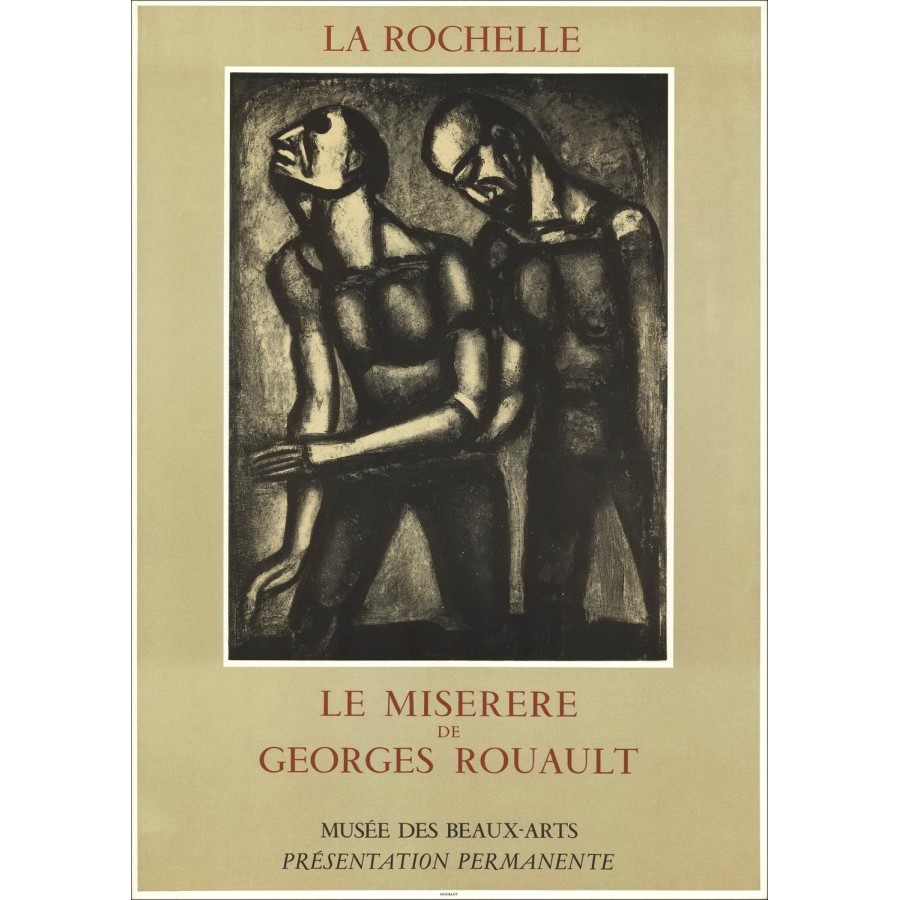 Gefra_Latn ROUAfra_Latn - Lithfra_Latn "Le Miserere, Museum van Schone Kunsten, Lafra_Latnelle" 75x53cm - 1965 - Originele affic