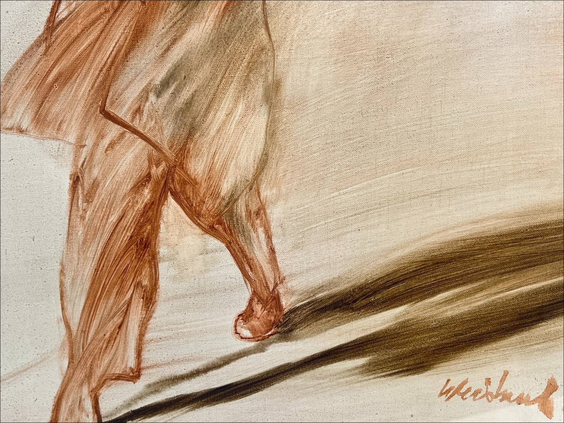 Malerei von Claude Weisbuch, Ölgemälde auf Leinwand "Der Geiger" 46x38cm (8f)