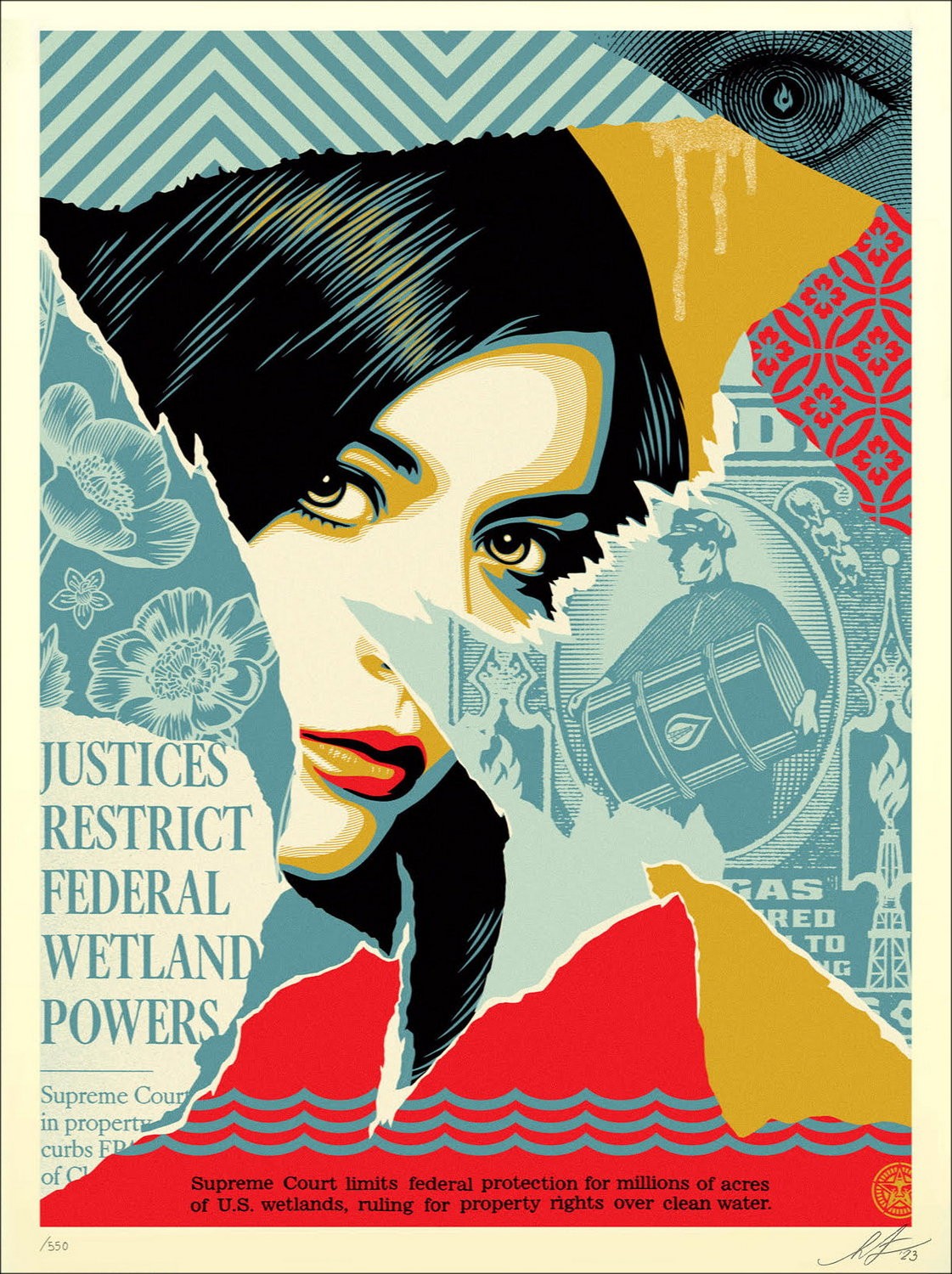 Silkscreen Shepard Fairey Wetland Powers - Limited 550