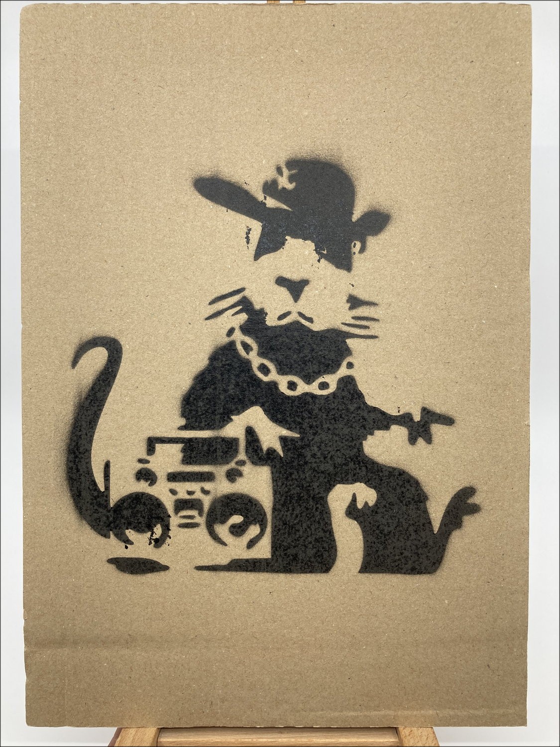 Acquista pittura con stencil su cartone dopo BANKSY - Ratto hip hop