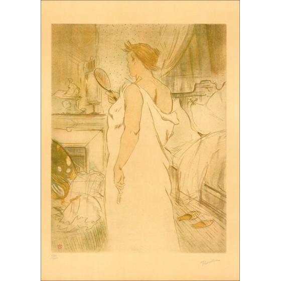 Lithografie Henri de Toulouse-Lautrec - vrouw in de spiegel
