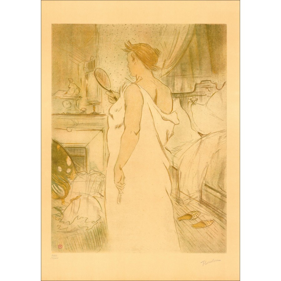 Lithographie Henri de Toulouse-lautec - Frau im Spiegel