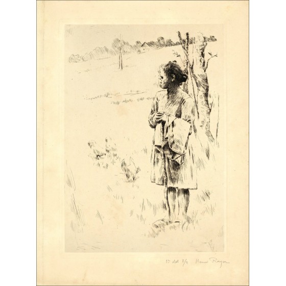 Gravur Henri-Paul Royer - Mädchen um 1894