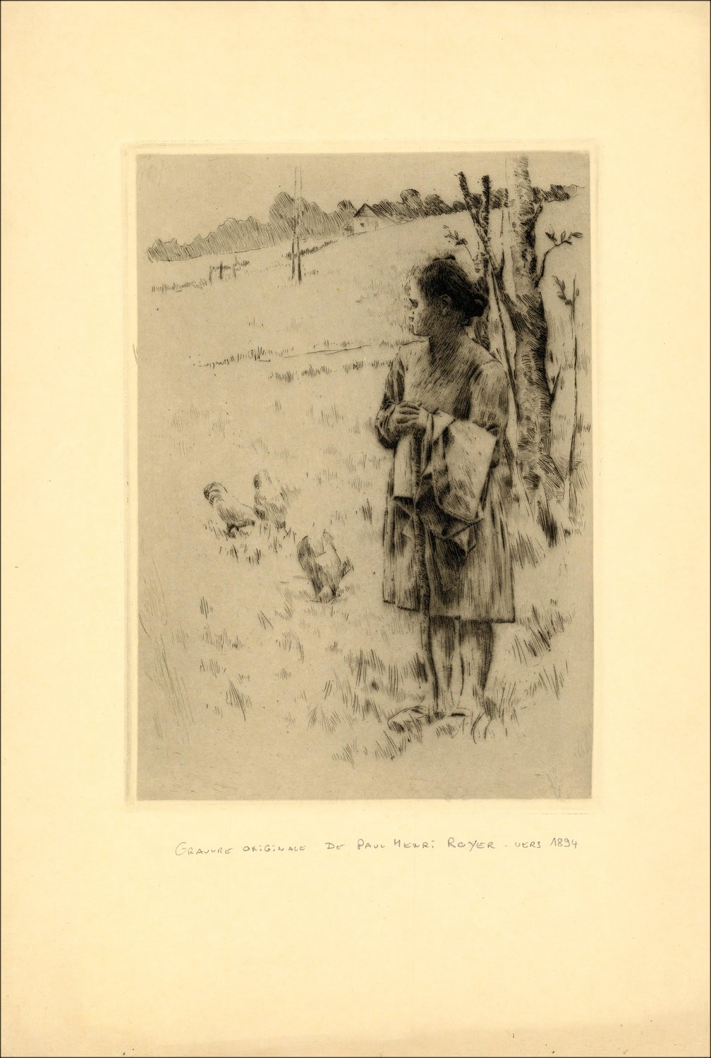 Henri-Paul Royer-Gravur-Mädchen