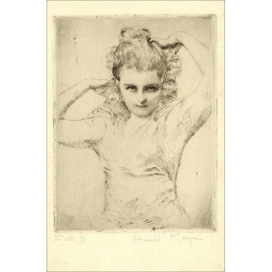 Originele gravure Henri-Paul Royer - Girl