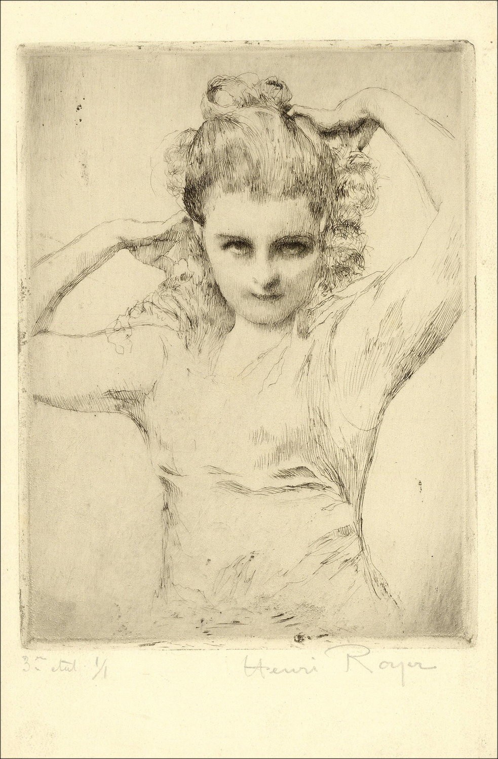 Originele gravure Henri-Paul Royer - Girl