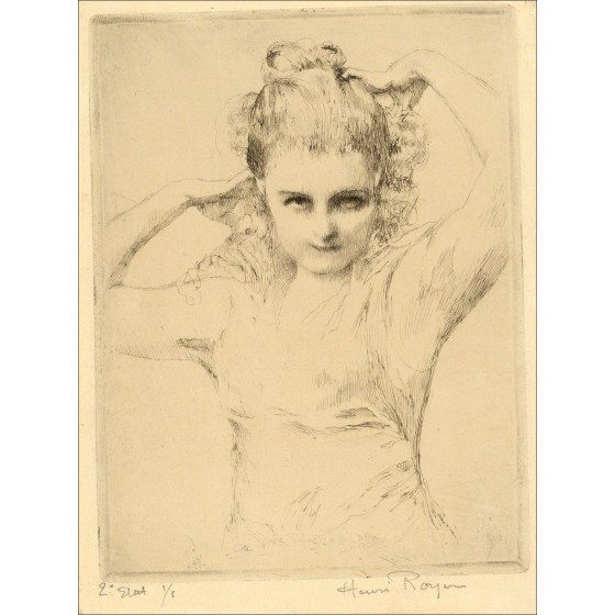 Originele gravure Henri-Paul Royer - Girl 2e State