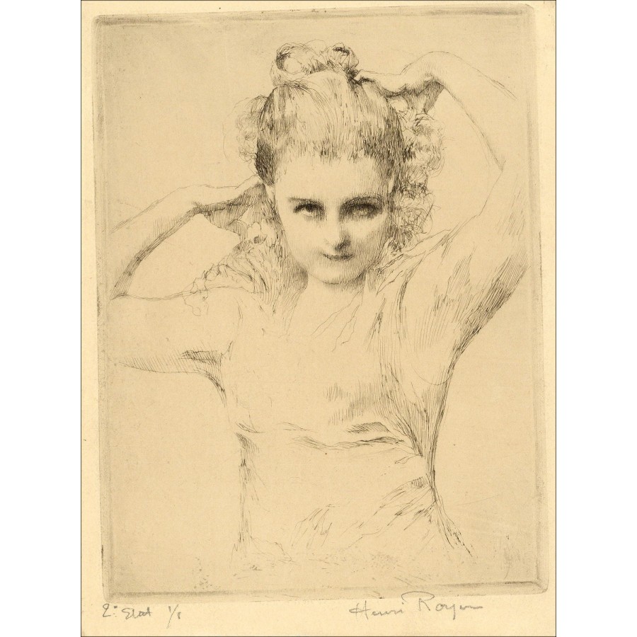 Incisione originale Henri-Paul Royer - Ragazza 2 ° stato