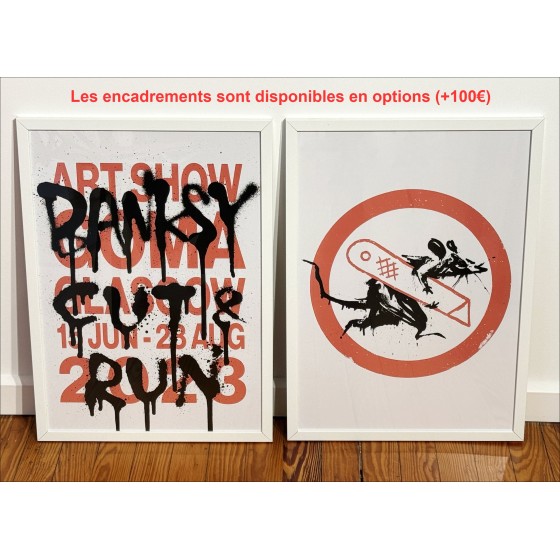 BANKSY (1974) - Taglia e run 2023 | Due poster in edizione limitata