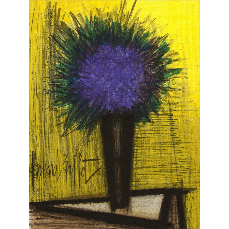 Koop Bernard BUFFET Het violette boeket Lithographie Originele 1967