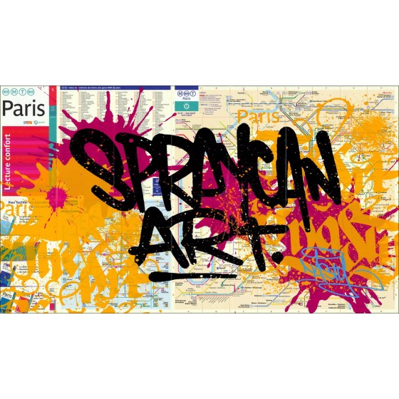 NASTY - Impresión de pantalla original "Plan de Metro, Spray Can Art" 37x65cm - 2015