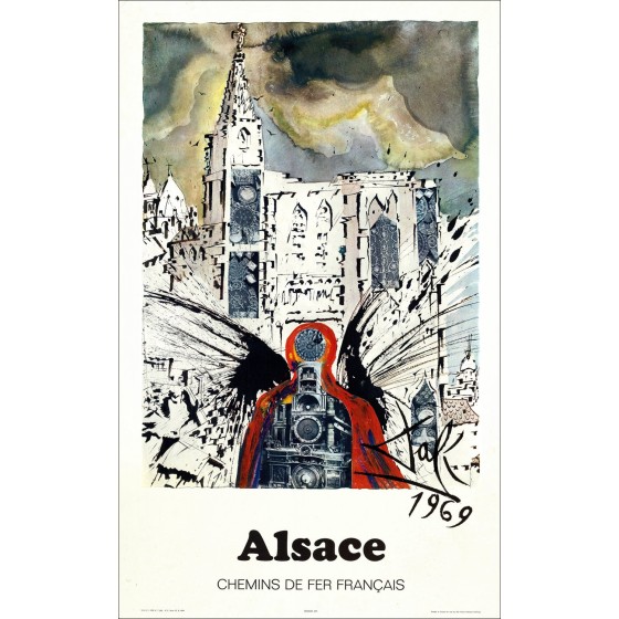 Comprar Ferrocarriles franceses, Alsacia, Salvador Dali Pantalla de impresión 