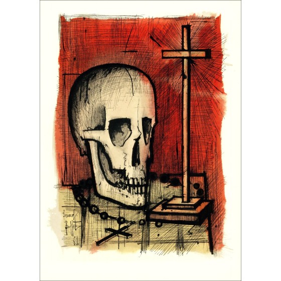 Litografia originale di Bernard Buffet - La morte e il moribondo 1961