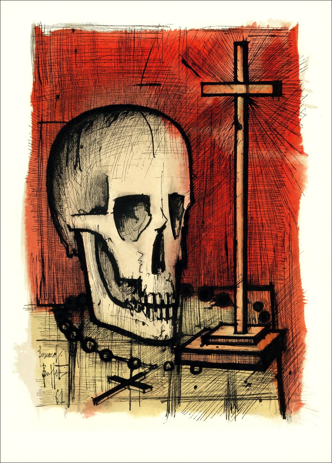 Original lithograph by Bernard Buffet - Death and the Dying 1961