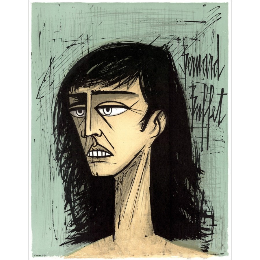 Buy Bernard Buffet Frau Head Lithograph 1980