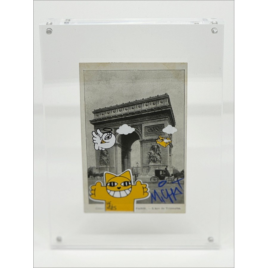 ➤ Serigrafía en la postal M.Chat - Paris 18/25