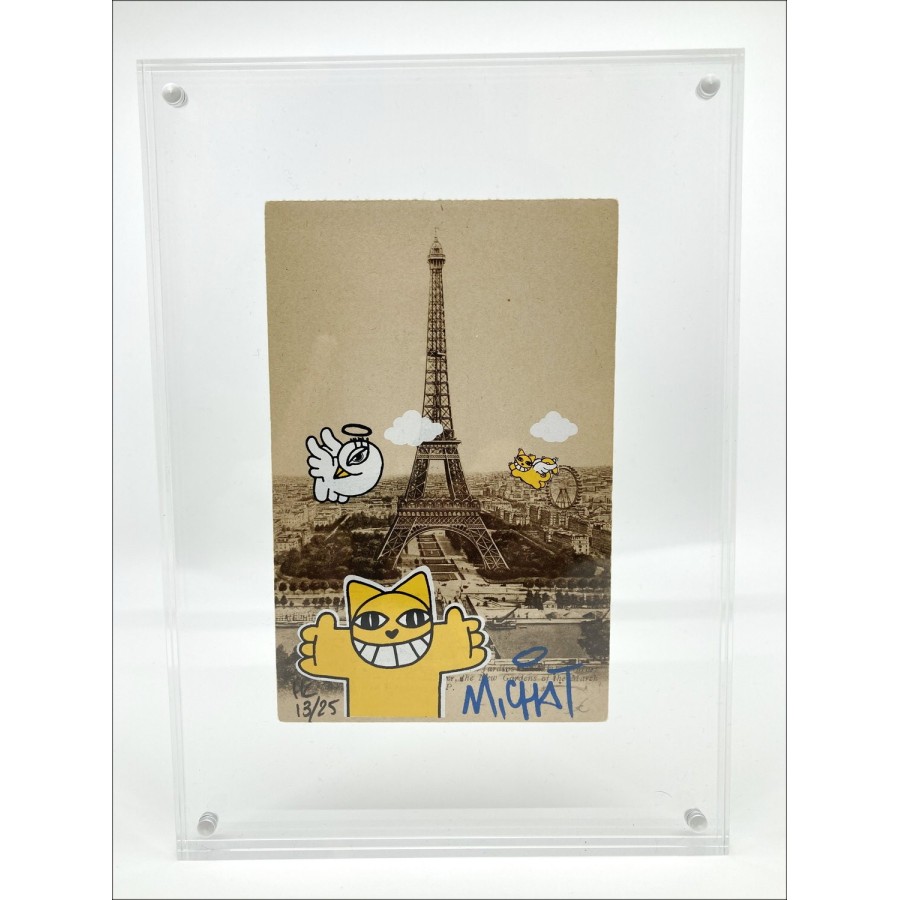 ➤ M.Chat Paris 13/25 SILKSSCREEN auf Postkarte