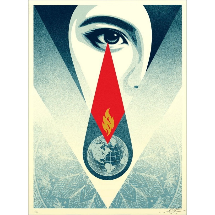 Shepard Fairey (OBEY) - Tear Flame, Signed screen print - Gallery 125
