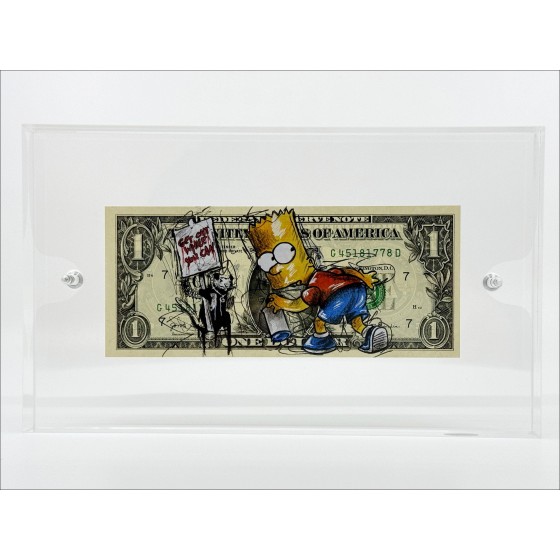 PAZBLANDINA: Bart Simpson Banksy, Drawing Original Disegno, 2024