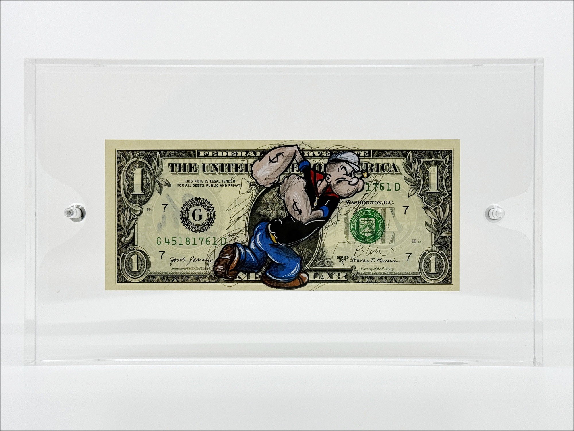 ➦ Popeye de Pazblandina dessin original sur Dollar $ 