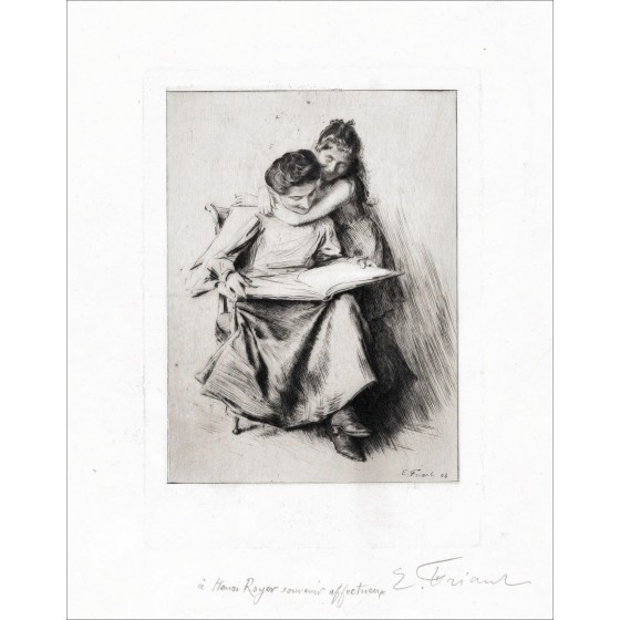 FRANTION Émile - Originalgravur "Das schöne Buch" 31x23m - 1904 