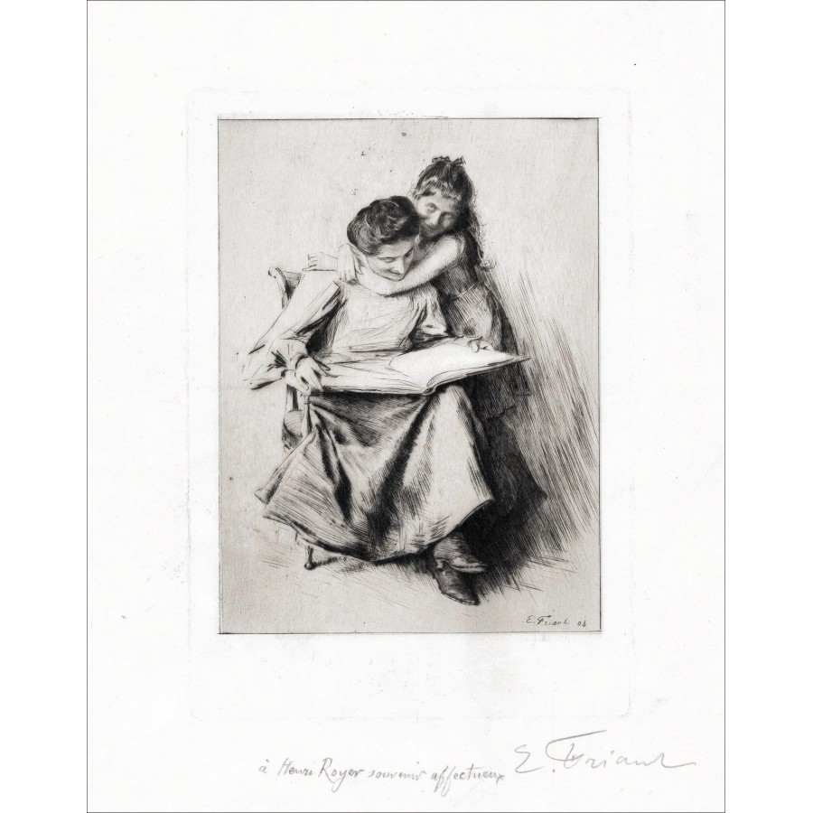 Franke Émile - Originele gravure "The Beautiful Book" 31x23m - 1904 