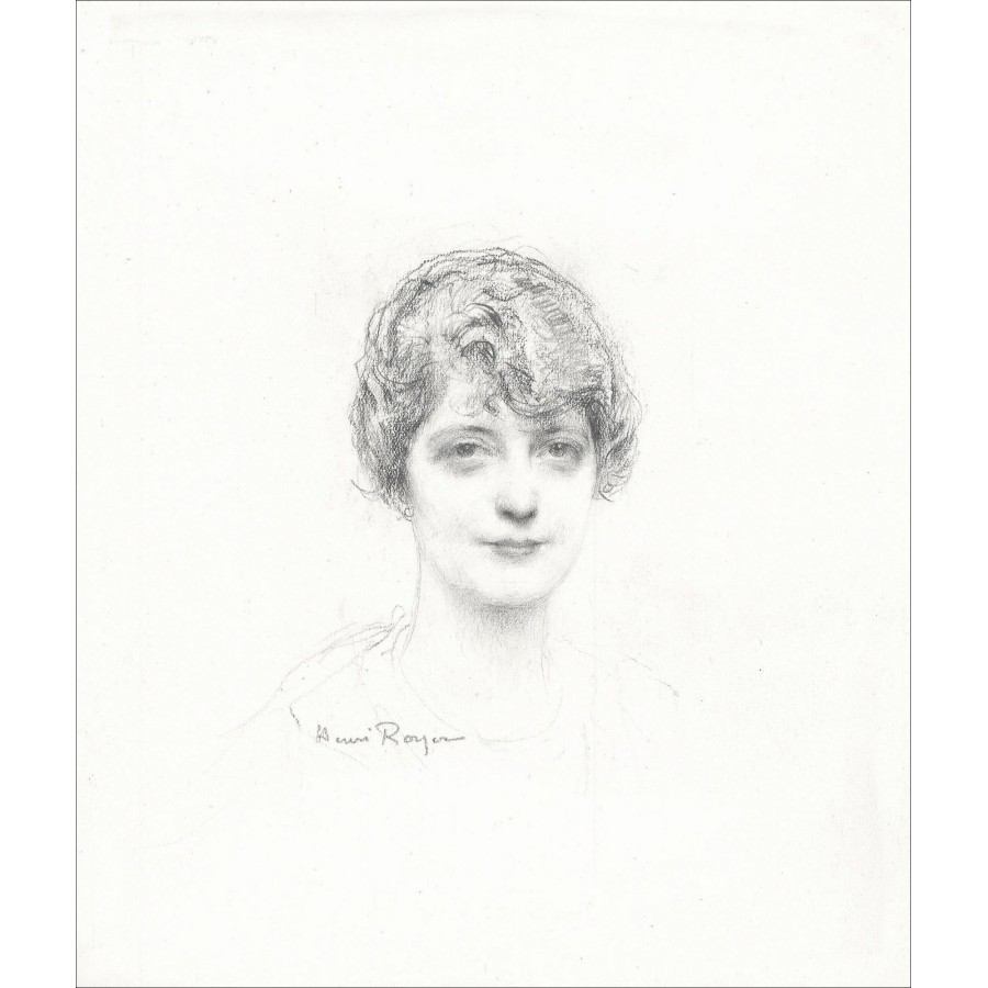 Dessin original au crayon "Portait de femme" 20x17 cm