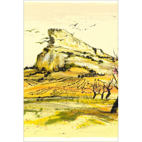 Michel Joyenne - Litografia originale "The Solutré Rock" 38x56cm