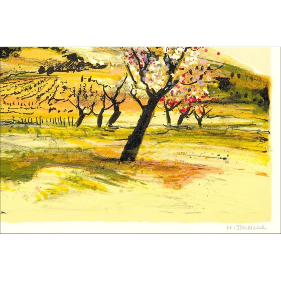 Michel Joyenne - Original-Lithographie "The Solutré Rock" 38x56cm