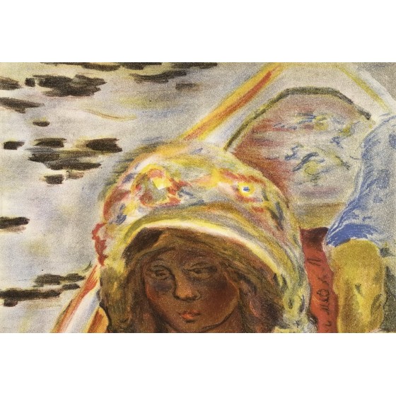 Pierre Bonnard - Lithographie "Mädchen in einem Boot" 35x26cm - 1939