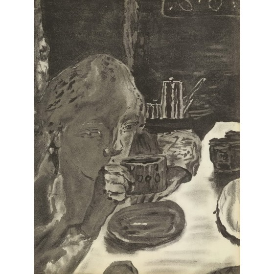 Pierre Bonnard - Lithographie "Mädchen in einem Boot" 35x26cm - 1939