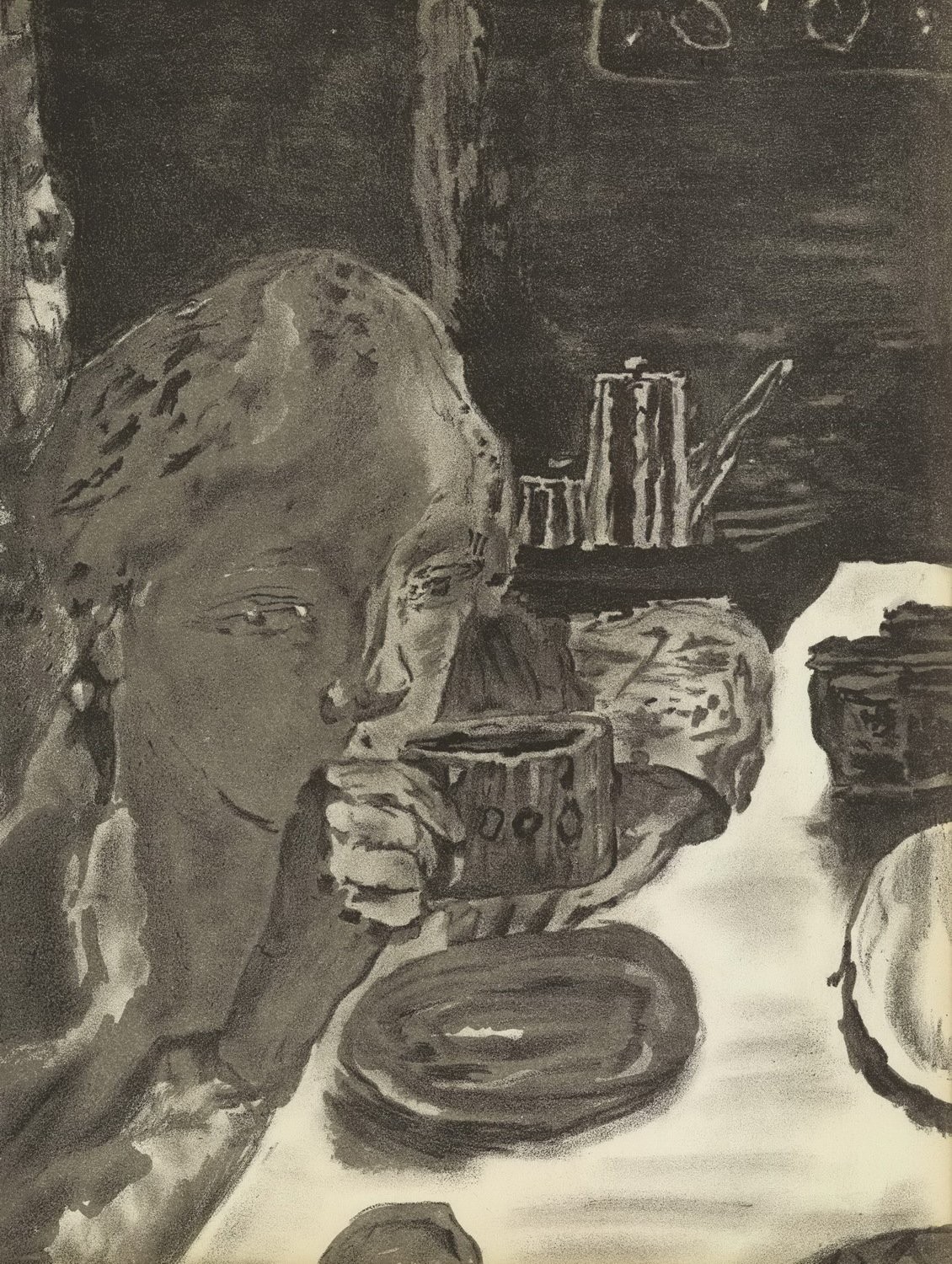 Pierre Bonnard - Lithographie "Mädchen in einem Boot" 35x26cm - 1939