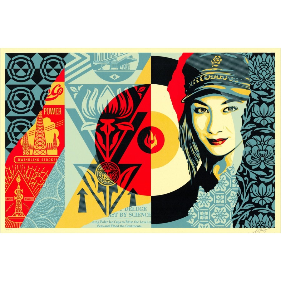 Shepard Fairey OBEY - "Raise the Level" screen print 2019