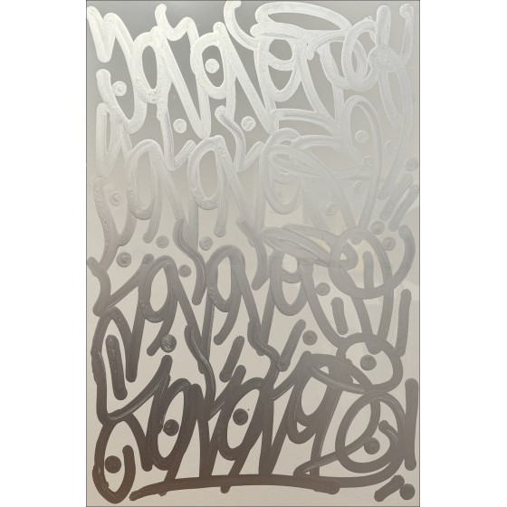 JonOne - Vernice su pannello di alluminio "Chrome" 60x40cm