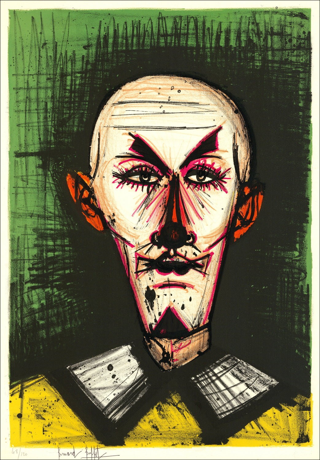 Bernard Buffet "Le cirque, Clown Blanc" 1968 - Litografía original