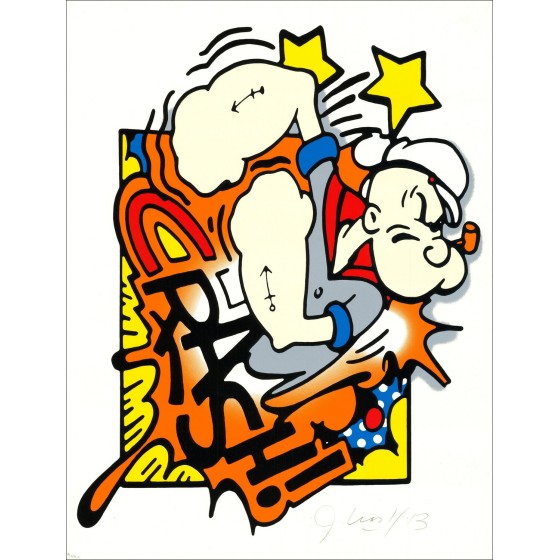Crash John Matos "Popeye" 2013 - Origineel Silkscreen 65x50cm
