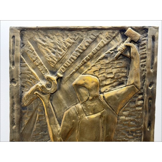 Louis Toffoli: Bajorrelieve original en Bronce "The Marshal-Ferrant" 64x51cm - 1986